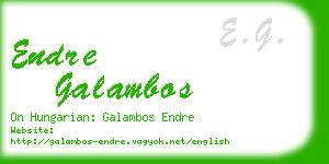 endre galambos business card
